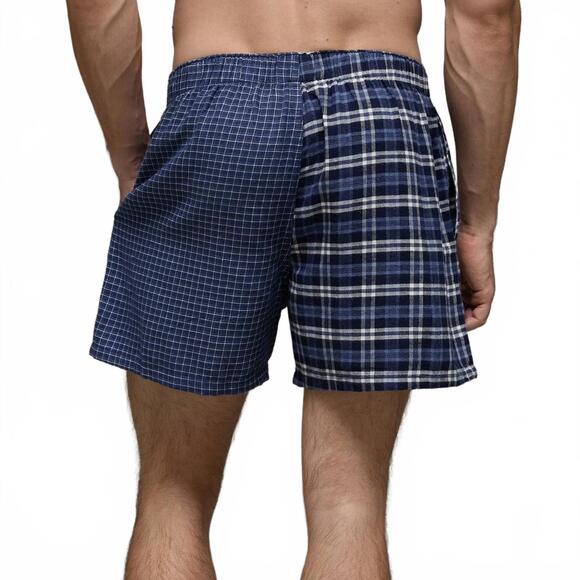 AEO Stretch Plaid Classic Boxer Short American Eagle NWT Navy Small - Picture 4 of 5